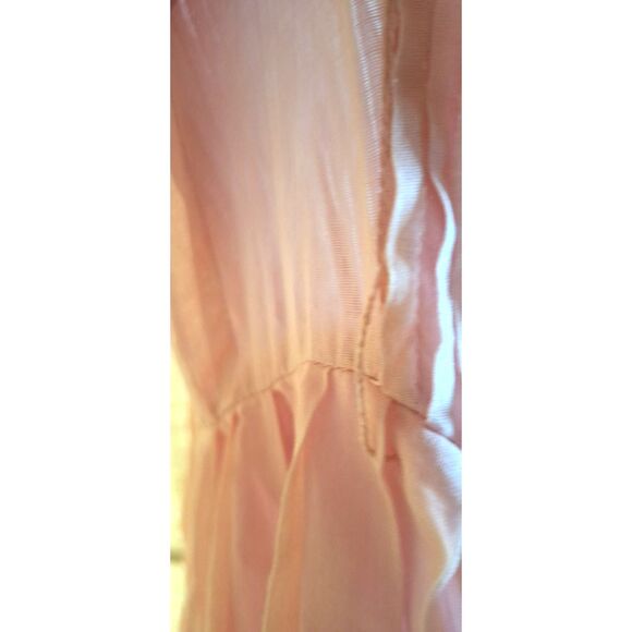 R&K Original 50s Pale Pink Sheer Gauze Cotton Chelsea Collar Pearl Button Smock - Picture 9 of 12